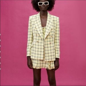 Zara Textured Plaid Blazer